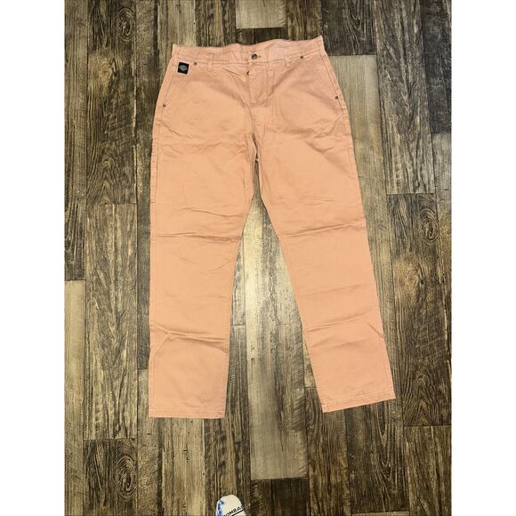 Harley Davidson Pink Brown Utility Jeans Men’s 36 x 34 Rose Khaki Denim NEW - Picture 1 of 11